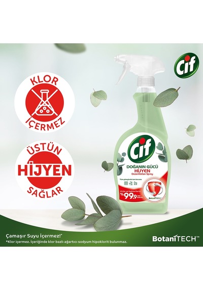 Cif Dezenfektan Sprey Doğanın Gücü Üstün Hijyen Sağlar 750 Ml 3Adet