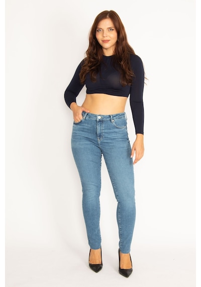 Şans Kadın Mavi 5 Cep Skinny Jean Pantolon 65n34896-mavi Mavi