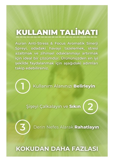 Auran 200ml Oda Kokusu Anti-stress & Focus Menekşe Kokusuyla Zihinsel Odaklanma Arttırıcı Fresh