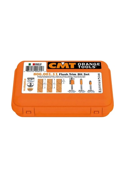 Cmt 3 Parça Rulmanlı Freze Bıçağı Seti S 6.35 Mm