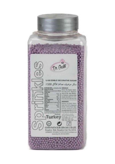 2 Mm Mor Boncuk Şeker 250 G Mini Pasta Ve Tatlı Süsleme Şekeri
