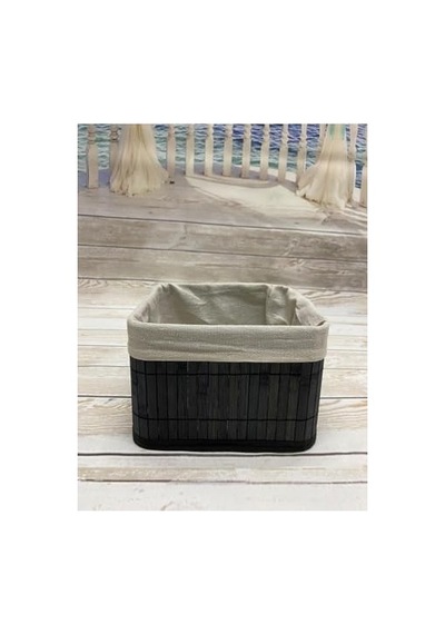Deconox Bambu Çok Amaçlı Saklama Kutusu Düzenleyici Kare Organizer, Dekoratif Bambu Düzenleyici Siyah 20x20x13cm