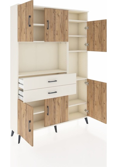 Arges Dolap 9 Raflı 2 Çekmeceli 6 Kapaklı 132x30x195 Aytaşı-ç... Aytaşı