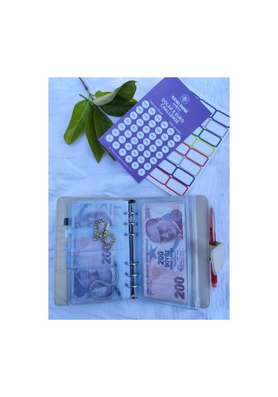 Bütçe Planlayıcı Manyetik Ajanda Krem Sticker Ve Challenge Hediyeli