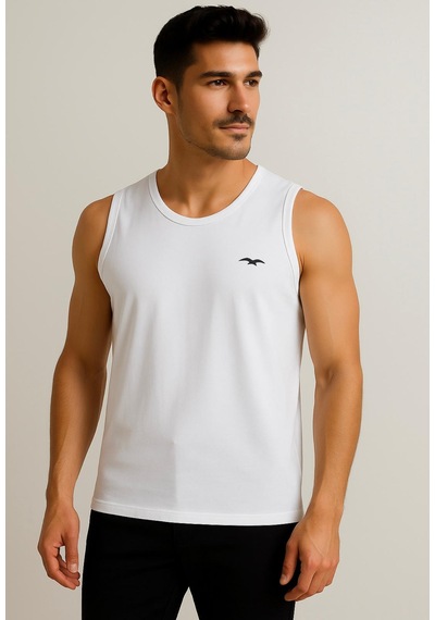 Axxel Erkek Beyaz Askılı Atlet T-shirt-d235