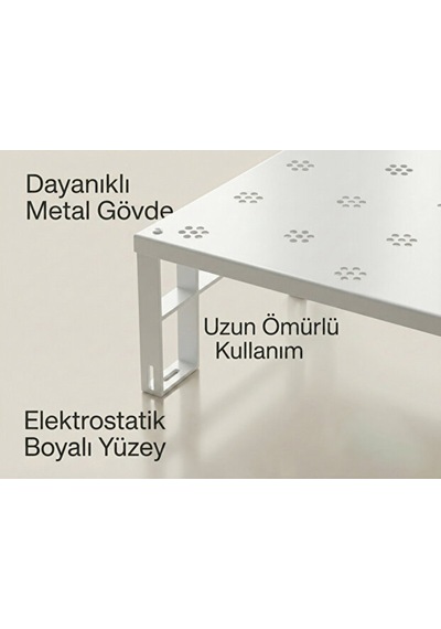 Reoona Dolap İçi Düzenleyici Raf Tabak Bardak Rafı Metal Raf beyaz