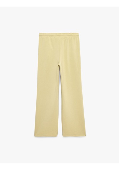 Koton Beli Bağcıklı Lastikli Geniş Paça Eşofman Pantolon Ada Çayı 6sak40091ek Açık Yeşil