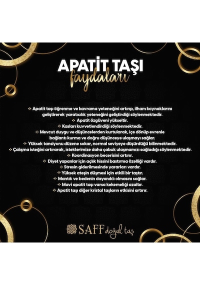 Saff Doğal Taş Apatit Kolye  210358 Altın