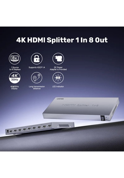 Unitek 4k Hdmı Çoklayıcı 1 Giriş 8 Çıkış V1132a01-eu Ttkunı0032