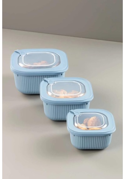 Vakumlu Sızdırmaz Saklama Kabı Seti, 3 Parça, Mikrodalga Ve Derin Dondurucu Uyumlu, 600ml-1100ml-1800ml, Bpa Free M Diğer