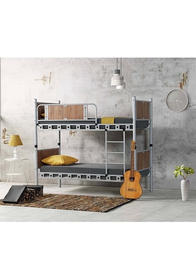 Argimo Elegan Metal Ranza Ve Karyola 90 x 200 Ceviz