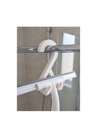 Duş Çekçeği Askısı Banyo Boru Tipi Geçmeli Pratik Düzenleyici Beyaz
