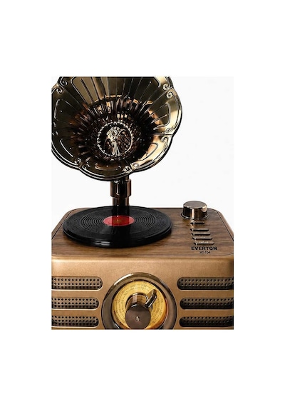 Nostaljik Şarjlı Bluetooth Fm Radyo &amp Işıklı Gramofon Hoparlör Rt-704 Evimdeyokyok