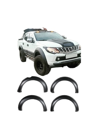Mitsubishi L200 Triton 2015-2018 Çamurluk Dodik Seti Mat Siyah Vida Görünümlü Çamurluk Dodik