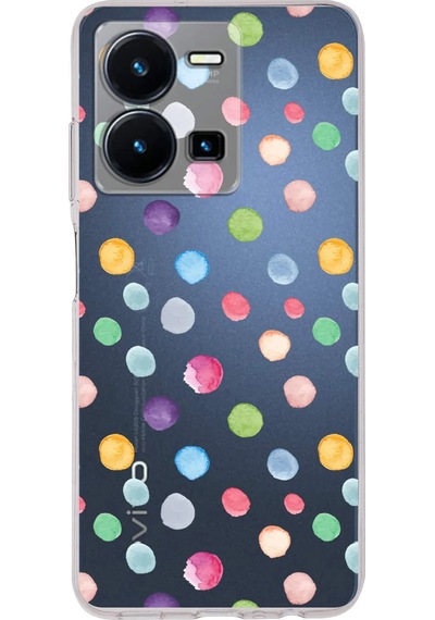 Vivo Y35 İle Uyumlu Water Color 6 Kamera Korumalı Şeffaf Kılıf Şeffaf