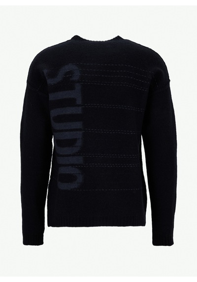 Alpha Studio Siyah Erkek Bisiklet Yaka Regular Fit Yazı Baskılı Kazak Au-3174c Alpha Studıo Crewneck Knıt Alpha Studio Siyah Erkek Bisiklet Yaka Regular Fit Yazı Baskılı Kazak Au-3174c Alpha Studıo Crewneck Knıt