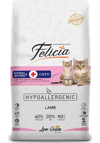 Felicia HypoAllergenic Kuzu Etli Az Tahıllı Yavru Kedi Maması 12 KG