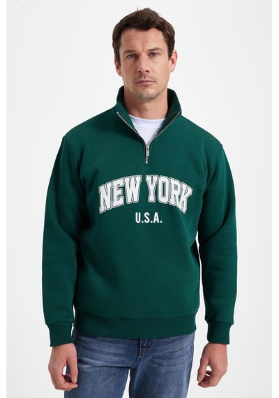 Tudors Erkek Relax Fit Rahat Kesim Pamuklu Yarım Fermuarlı Baskılı Haki Sweatshirt-42316 Haki Tudors Erkek Relax Fit Rahat Kesim Pamuklu Yarım Fermuarlı Baskılı Haki Sweatshirt-42316 Haki