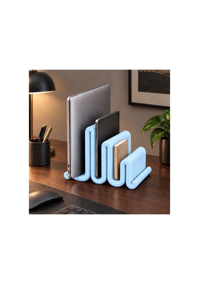 Cora Dekoratif Çoklu Laptop / Dergi / Tablet Standı - Pastel Mavi
