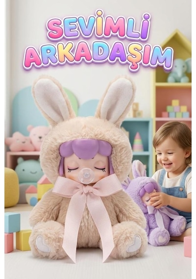Nansi Shining Figür Bebek Işıltılı Emzikli Sevimli Kostümlü Kurdeleli Peluş Oyuncak Bebek