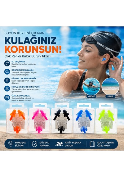 Yıldız Sport Yld-89 Plastik Kulak Ve Burun Tıkacı - Renkli- 60'li Paket