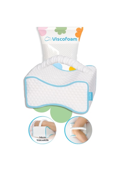 Luna Diz Arası Ortopedik Yastık Bacak Arası Visco Yastık - 25x20x14-7,5cm Beyaz