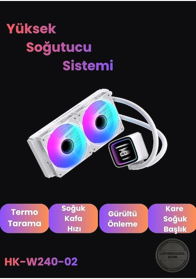 Tr Hk2 Seri Si 120 Mm Yeni Nesil Yüksek Performanslı I Şlemci Ayarı Mini Isı Göstergeli Sıvı Soğutma Genel
