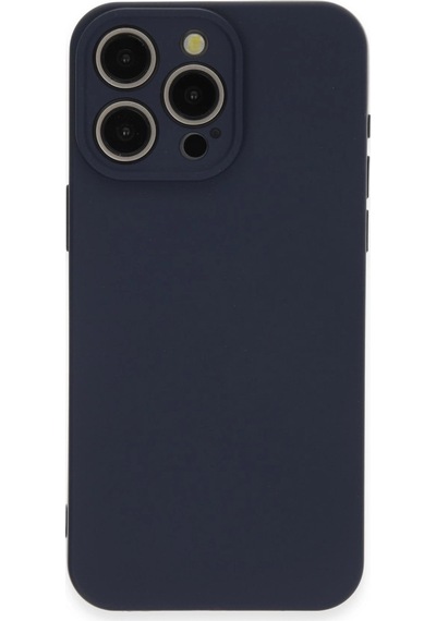 Apple Uyumlu iPhone 15 Pro Max Kılıf Nano İçi Kadife Silikon Lacivert\