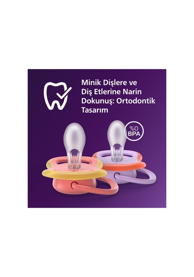 Ultra Air Emzik, Ortodontik, 18+ Ay, Kız, Scf349/47 Bukalemun