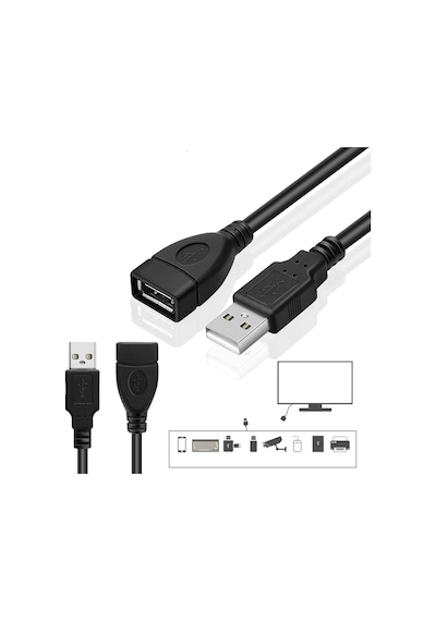 5 Metre Usb Uzatma Kablosu Usb 2.0 Dişi Erkek Uzatma Kablosu Altı