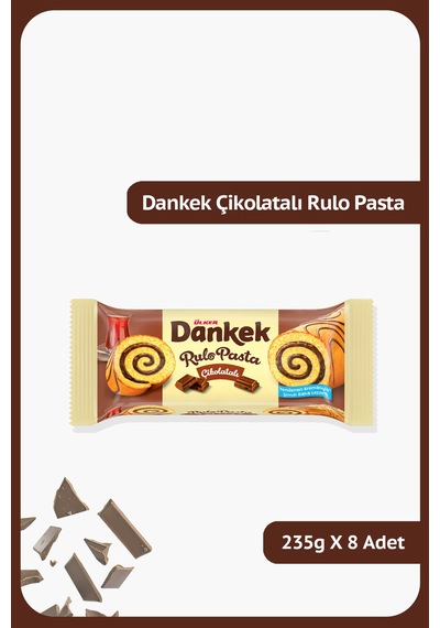 DANKEK RULO PASTA ÇIKOLATALI 235GR x8 ADET