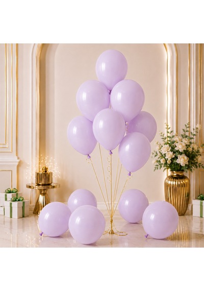 Lila Renk Lateks Makaron Balon 30 Cm - 12 Adet
