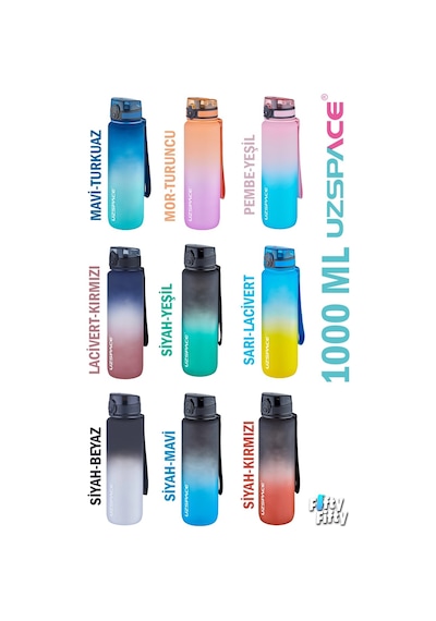Uzspace Fiftyfifty 1000Ml Büyük Boy Çift Renk Softtouch Ff Collec