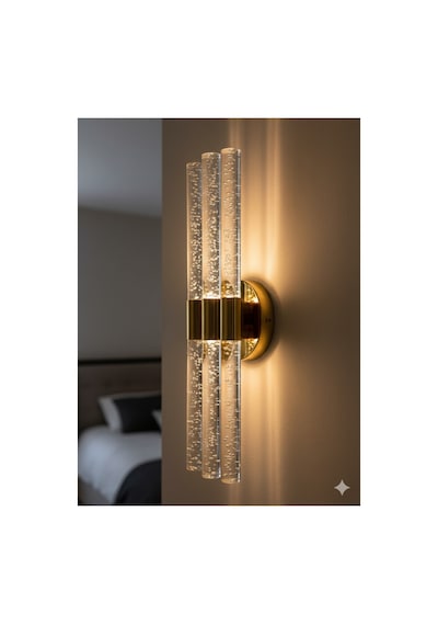 Bubbleflux Trio Large 51 Cm Modern Tasarım Led Aplik - Duvar Lambası - Gold - Elektrikli - Rgb Kumandalı Beyaz