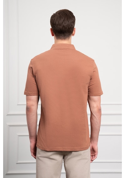 Morven Erkek Kiremit Trend Apaçi Yaka Dynamic Fit Kısa Kollu Gömlek 25ys004006460 Kiremit Kiremit
