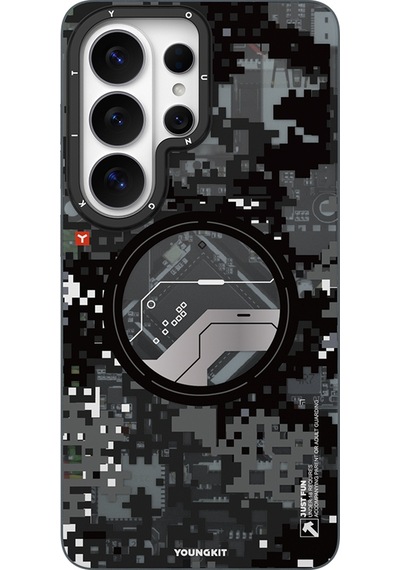 Galaxy S26 Ultra Uyumlu Kılıf M-safe Şarj Özellikli Youngkit Camouflage Sykell Serisi Kapak Siyah