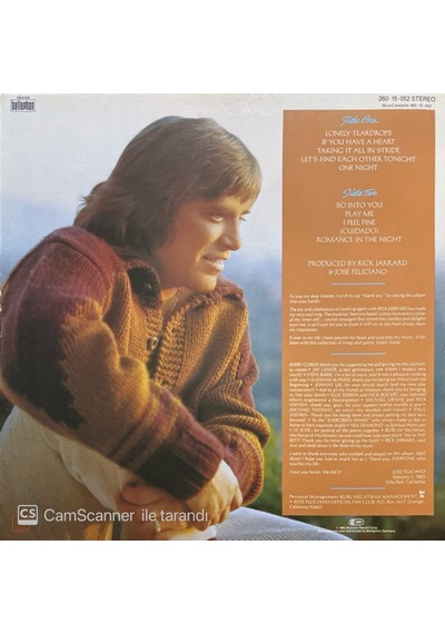 Jose Feliciano Romance In The Night Lp Plak