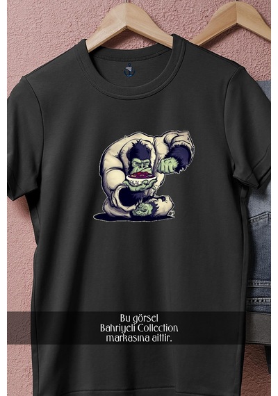 Oversize Gorilla Brazilian Jiu-jitsu Gi Tasarımlı Unisex T-shirt Siyah