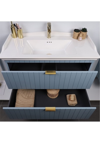 Kobos Noble 100 Cm Banyo Dolabı Seti Light Blue Mavi Kobos Noble 100 Cm Banyo Dolabı Seti Light Blue Mavi