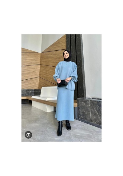 Bomii Triko 2 Li Takım Kazak Etek Mavi - 938331387 Mavi