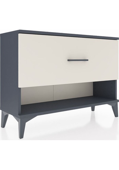 Arges Şifonyer Tek Çekmeceli 88x30x64 Antrasit-aytaşı Antrasit
