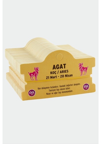Zenviac456 Agat & Koç Burç Bileklik Kartı Zenviac45678
