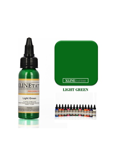 1 Oz Xlinetattoo Light Green Dövme Boyası - 30Ml Yeşil Dövme Müre