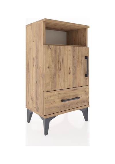 Arges Komodin 3 Raflı Tek Kapaklı 44x30x80 Çam-çam Çam