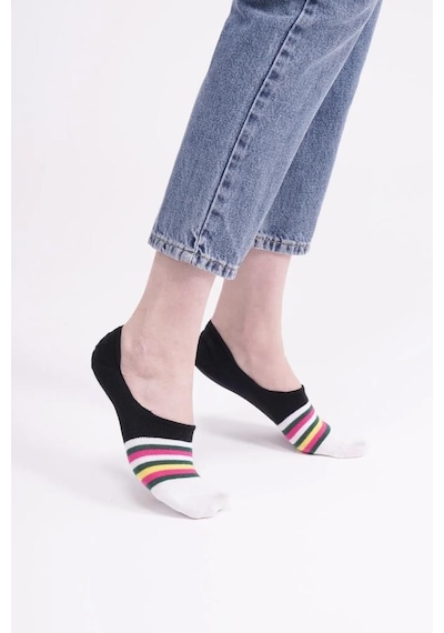 The Socks Company 160p 3 Çift Desenli Kadın Görünmez Çorap Çok Renkli