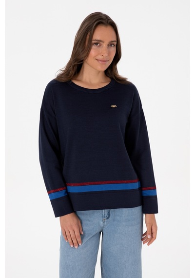 U.S. Polo Assn. Kadın Lacivert Bisiklet Yaka Kazak 50314598-VR033