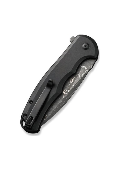 Civivi Button Lock Praxis Aluminum Black Damascus Kamp Çakı Siyah