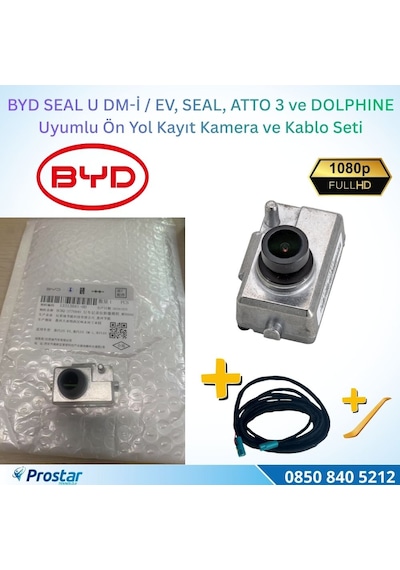 Byd Seal U Dm-i / Ev, Seal, Atto 3 Ve Dolphıne  Ön Yol Kayıt Kamera Ve Kablo Seti - 1080p Full Hd