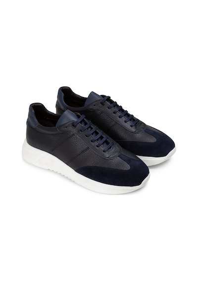 Deery Hakiki Deri Lacivert Erkek Sneaker Ayakkabı - 01961Mlcvp01 Lacivert