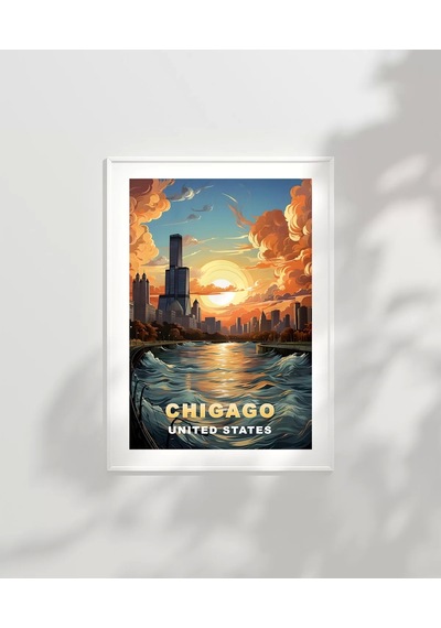 Çerçevesiz Poster Gölün Ve Gökdelenlerin Şehri